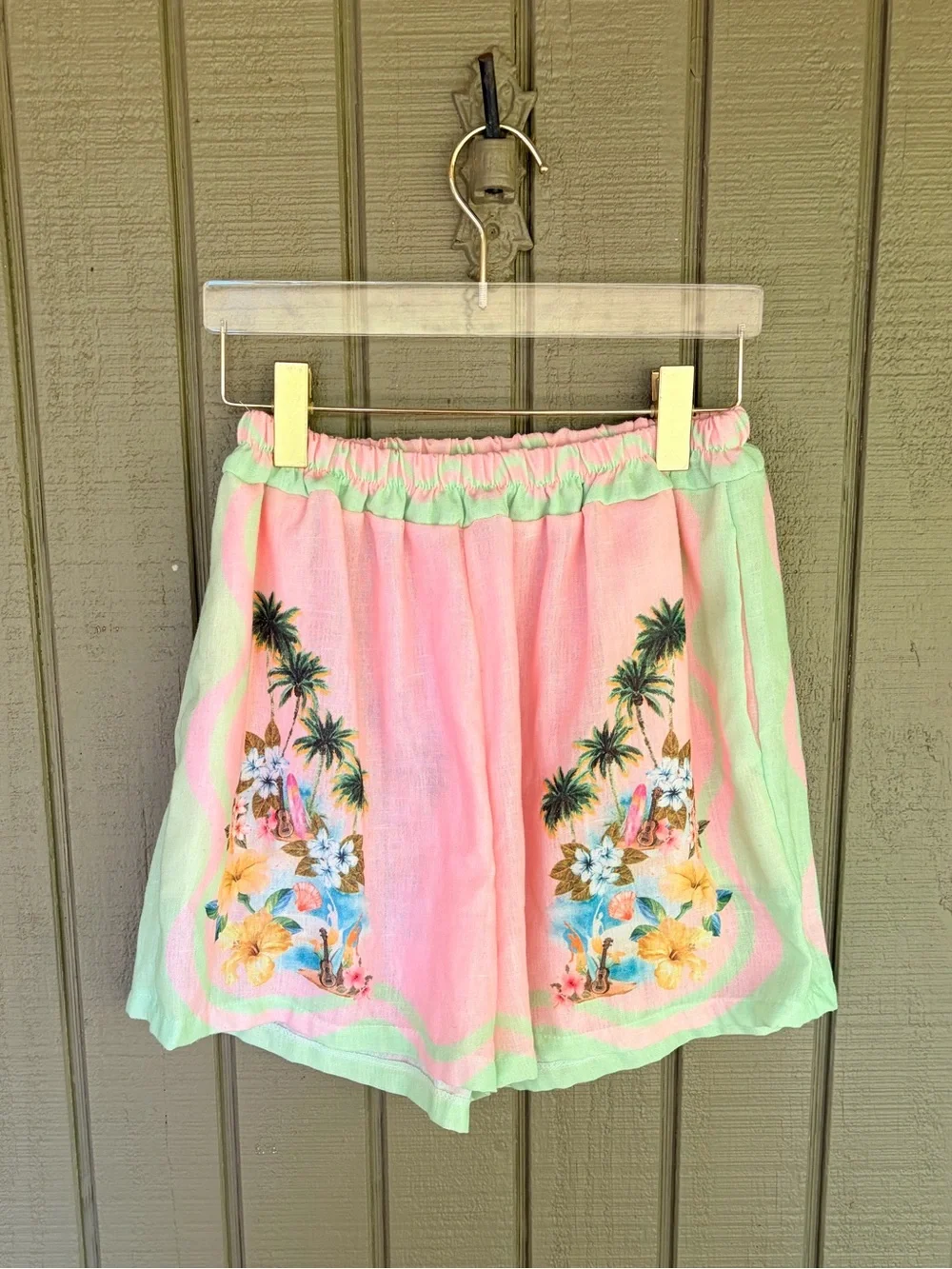 KiWi Saint-Tropez Linen Shirt Shorts Matching Resort Set M